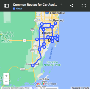 Coomon Routes for car accidents